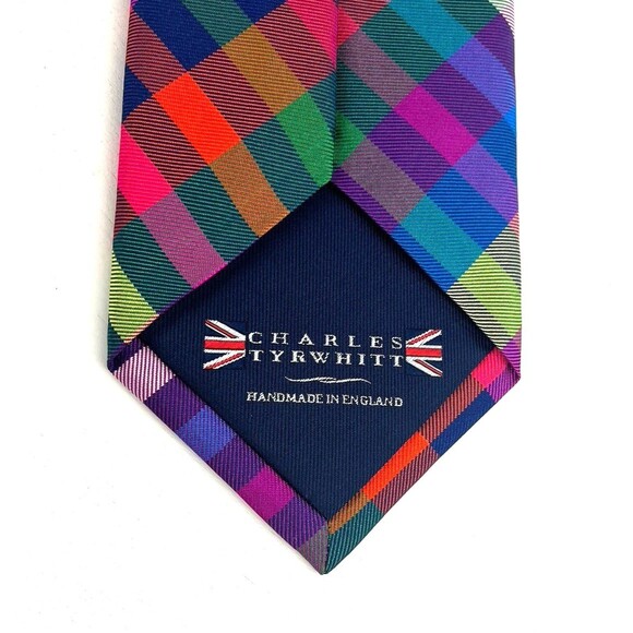 Charles Tyrwhitt Neck Tie Mens MultiColor 100% Silk Made In England Colorful - Picture 7 of 9